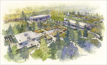 Aerial drawing of the proposed Visitor Center